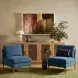 Serena Blue Velvet Accent Chair with Brass Legs