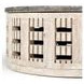Becky Timeworn Cream and Gray Round Travertine Top Coffee Table