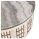 Becky Timeworn Cream and Gray Round Travertine Top Coffee Table