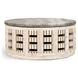 Becky Timeworn Cream and Gray Round Travertine Top Coffee Table