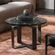 Keith Dark Antique Round Glass Top Coffee Table