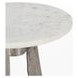 Leyton White and Gray Round Marble Top Accent Table