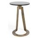 Leyton Black and Gold Round Marble Top Accent Table
