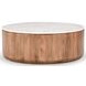 Josie Hickory Brown Round Marble Top Coffee Table
