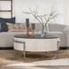 Honor White Wash and Gray Round Concrete Top Coffee Table
