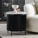 Gage Black and White Round Marble Top End Table