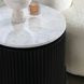 Gage Black and White Round Marble Top End Table