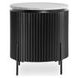 Gage Black and White Round Marble Top End Table