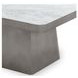 Far White and Slate Gray Square Marble Top Coffee Table