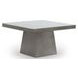 Far White and Slate Gray Square Marble Top Coffee Table
