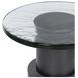 Callen Antique Nickel Round Glass Top Accent Table