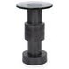 Callen Antique Nickel Round Glass Top Accent Table