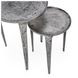 Elinor Antique Nickel Round Nesting Accent Table Set of 2