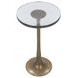 Fabiana Brass Round Glass Top Accent Table