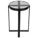 Gallie Black Round Glass Top Accent Table