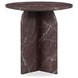 Reilly Merlot Round Marble Top End Table