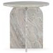 Reilly Rusty Gray Round Marble Top End Table