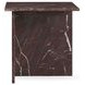 Bexly Merlot Square Marble Top End Table