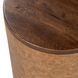 Andra Sedona Brown Leather Upholstered Round Accent Table