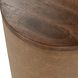 Andra Tan Leather Upholstered Round Accent Table