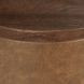 Andra Tan Leather Upholstered Round Accent Table