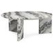 Zora Charcoal Gray Round Marble Top Coffee Table