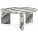 Zora Charcoal Gray Round Marble Top Coffee Table