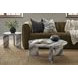 Zora Charcoal Gray Round Marble Top Coffee Table