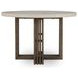 Aspen Distressed Brown and Weathered Chalk 47" Round Concrete Top Dining Table