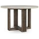 Aspen Distressed Brown and Weathered Chalk 47" Round Concrete Top Dining Table