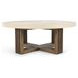 Aspen Antique White and Distressed Brown Round Coffee Table