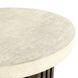 Aspen Antique White and Distressed Brown Round Concrete Top End Table