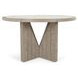 Vincent Distressed Gray and White 55" Round Concrete Top Dining Table