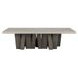 Simone Olive Brown and Antique Gray Rectangular Concrete Top Coffee Table