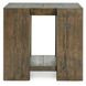 Troy Suede Brown Square End Table