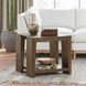 Troy Suede Brown Square End Table