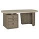 Angus Antique White and Distressed Gray 70" Writing Desk