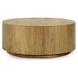 Layne Light Brown Round Coffee Table with Casters