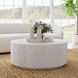 Layne Milk White Round Coffee Table with Casters