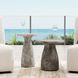 Collins Light Gray 19" Round Outdoor Concrete Top Accent Table