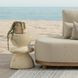 Leva Beige Round Outdoor Concrete Top End Table