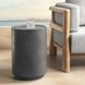 Darsa Dark Gray 20" Round Outdoor Concrete Top Accent Table