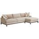Horizon Beige and Brown 110" Leather Upholstered LAF Sectional