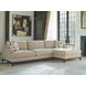 Horizon Beige and Brown 110" Leather Upholstered LAF Sectional