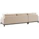 Horizon Beige and Brown 110" Leather Upholstered RAF Sectional