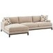 Horizon Beige and Brown 110" Leather Upholstered RAF Sectional