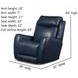 View Point Blue Leather Rocker Power Recliner with USB Charging
