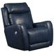 View Point Blue Leather Rocker Power Recliner with USB Charging