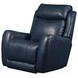 View Point Blue Leather Rocker Power Recliner with USB Charging