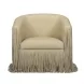 Shag Me Tan Upholstered Swivel Accent Chair